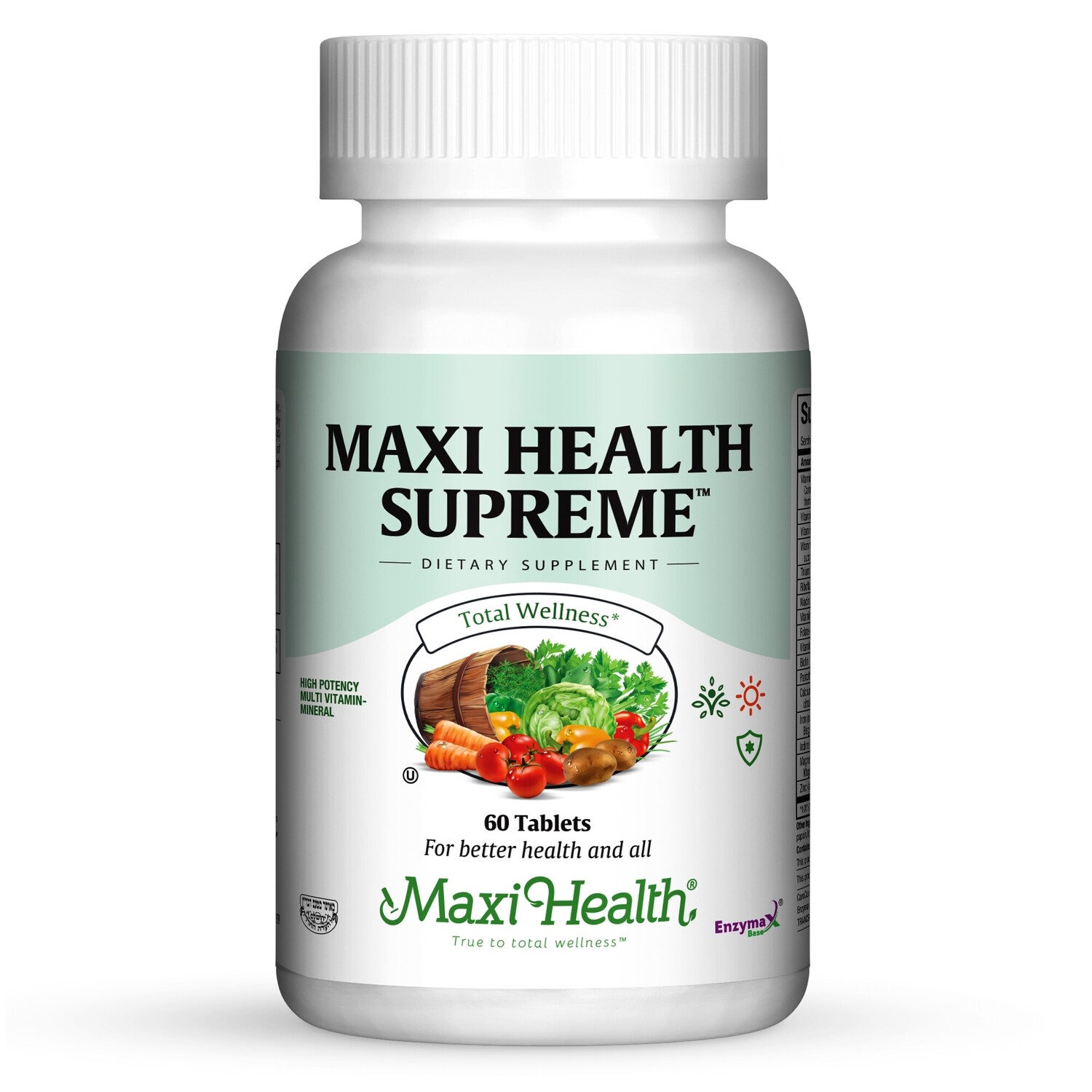 Maxi Health, Kosher Maxi Health Supreme, Multi Vitamin &amp; Minerals - 60 Tablets