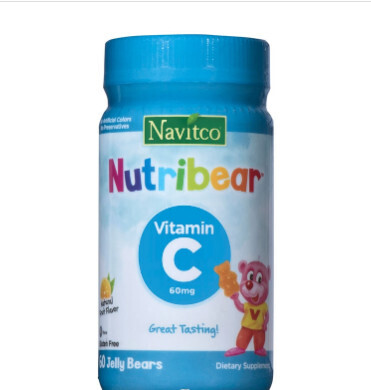 Navitco, Kosher Nutribear, Vitamin C, Gummies, Fruit Flavor, 100mg - 60 Jelly Bears