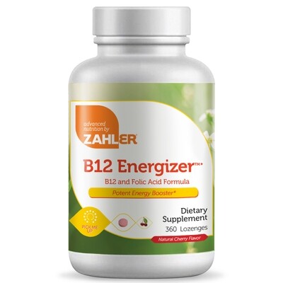 Zahlers, Kosher B12 Energizer, With Folic Acid, Cherry Flavor, Chewable - 360 Lozenges