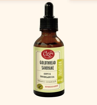 Clef Des Champs, Kosher Goldthread Organic, Sores and Ulcers, Liquid Tincture - 50 mL (1.7 fl. oz.)
