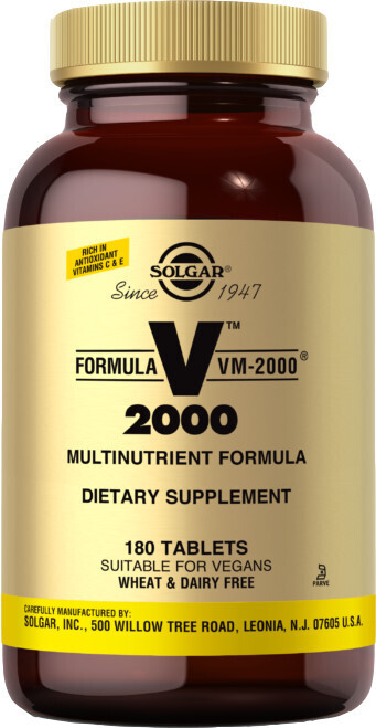 Solgar, Kosher Formula VM-2000 Multinutrient Formula, Multi Vitamin - 180 Tablets