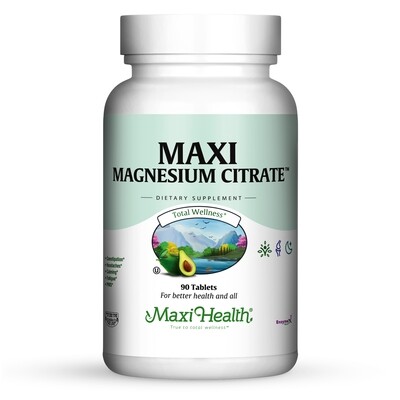 Maxi Health, Kosher Maxi Magnesium Citrate 200mg - 90 Tablets