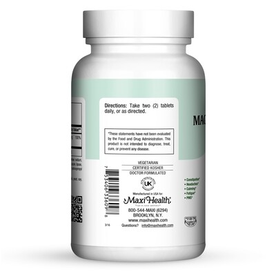 Maxi Health, Kosher MAXI MAGNESIUM CITRATE 200mg - 90 Tablets