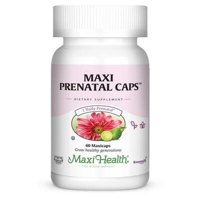Maxi Health, Kosher Maxi Prenatal Caps, Once Daily - 60 Vegetarian Capsules