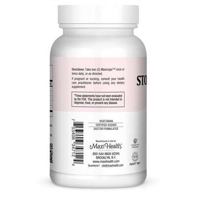 Maxi Health, Kosher Maxi Stomach &amp; Acid - 120 Vegetarian Capsules - Kosher for Passover