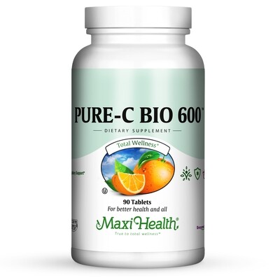 Maxi Health, Kosher Pure-C Bio 600 (Vitamin C & Bioflavonoids) - 90 Tablets
