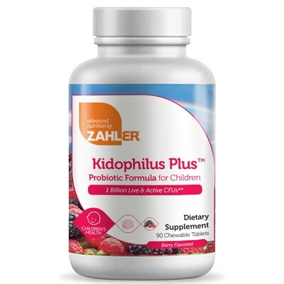 Zahlers, Kosher Kidophilus Plus "1 Billion", Probiotic Berry Flavor - 90 Chewable Tablets