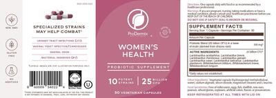 ProDermix, Kosher WOMEN'S HEALTH, Probiotic Supplement, 25 Billion CFU - 30 Vegetarian Capsules