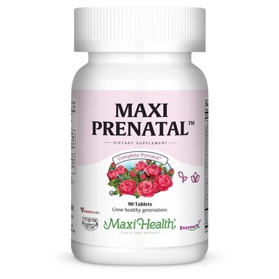 Maxi Health, Kosher Maxi Prenatal (3 a day Prenatal Supplement) - 90 Tablets