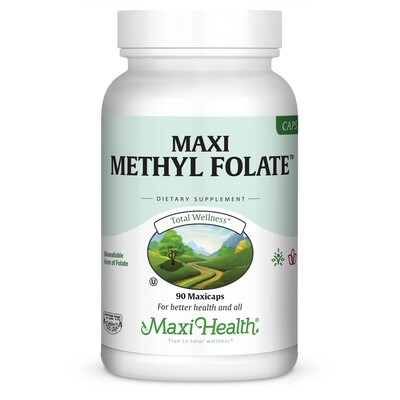 Maxi Health, Kosher Methyl Folate, MTHF 800mcg - 90 Vegetarian Capsules