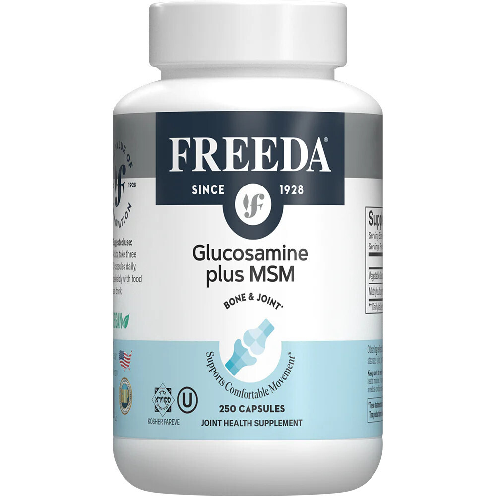 Freeda, Kosher Glucosamine + MSM, Bone &amp; Joint Support - 250 Vegetarian Capsules