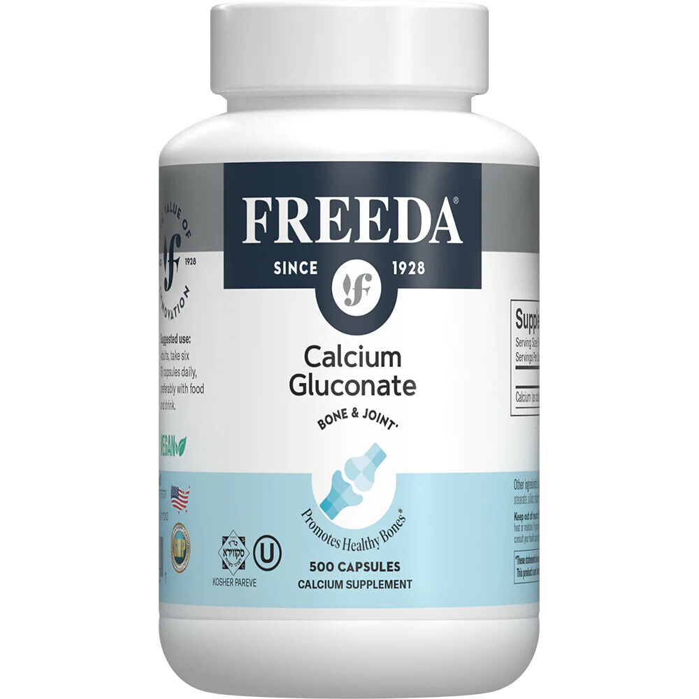Freeda, Kosher Calcium Gluconate 50mg - 500 Vegetarian Capsules