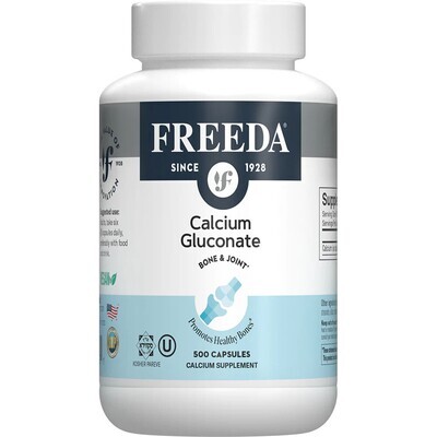 Freeda, Kosher Calcium Gluconate 50mg - 500 Vegetarian Capsules