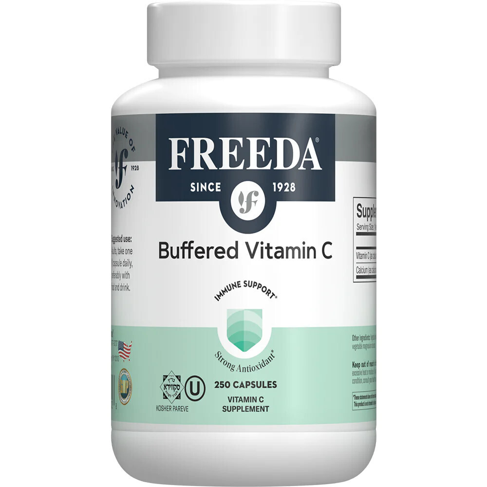 Freeda, Kosher Buffered Vitamin C 500 mg, Immune Support - 250 Vegetarian Capsules