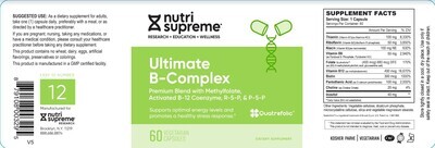 Nutri Supreme, Kosher Ultimate B Complex - 60 Vegetarian Capsules
