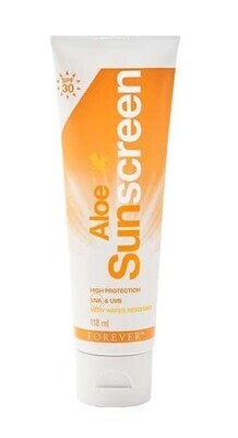 Forever, Aloe Sunscreen, Natural Suntan lotion, Cream - 4 fl. oz. (118 mL)