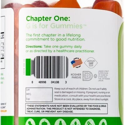 Chapter one by Zahlers, Kosher Vitamin D3 Gummies 1000 IU - 60 Gummies