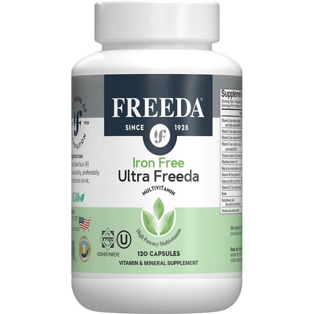 Freeda, Kosher Ultra Freeda, Iron Free Adult Multivitamin - 120 Vegetarian Capsules