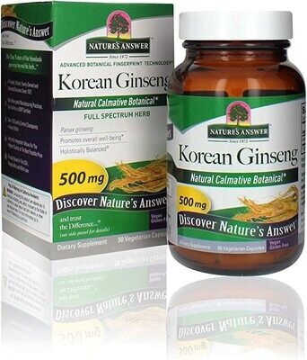 Natures Answer, Kosher  Korean Ginseng 500 Mg - 50 Vegetarian Capsules