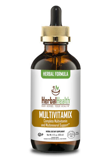 Herbal Health, Herbal Formula, Kosher MULTIVITAMIX, Complete Whole Food Multivitamin &amp; Multimineral Support, Liquid - 4 fl. oz. (120 mL) - Kosher for Passover