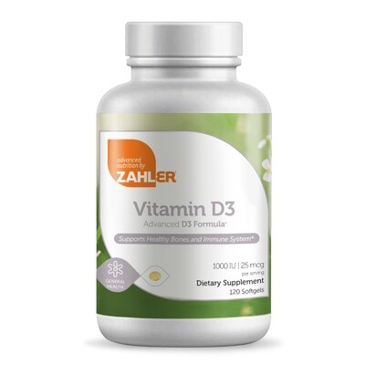 Zahlers, Kosher Vitamin D3 1000IU - 120 Softgels