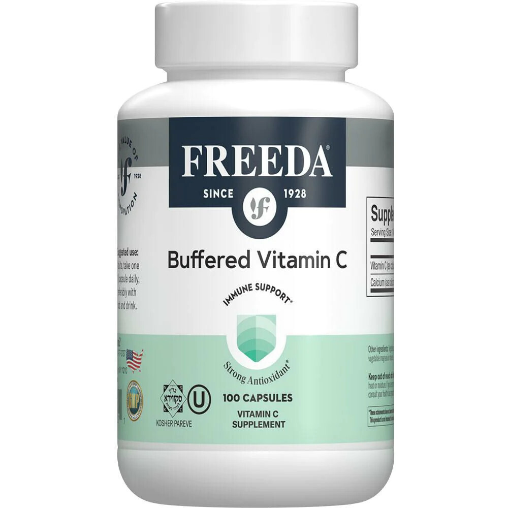 Freeda, Kosher Buffered Vitamin C 500 mg, Immune Support - 100 Vegetarian Capsules
