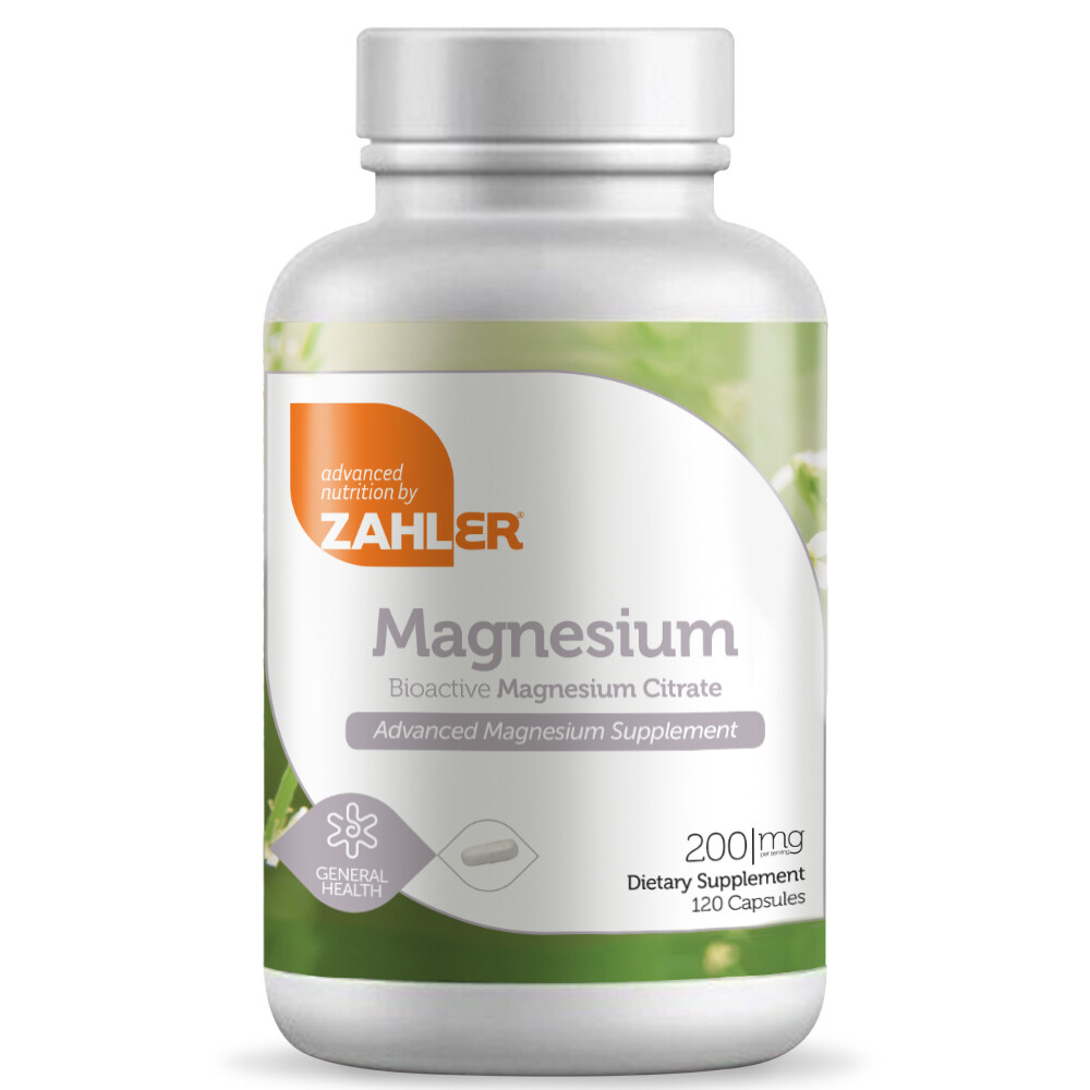 Zahlers, Kosher Magnesium Citrate 200mg - 120 Vegetarian Capsules