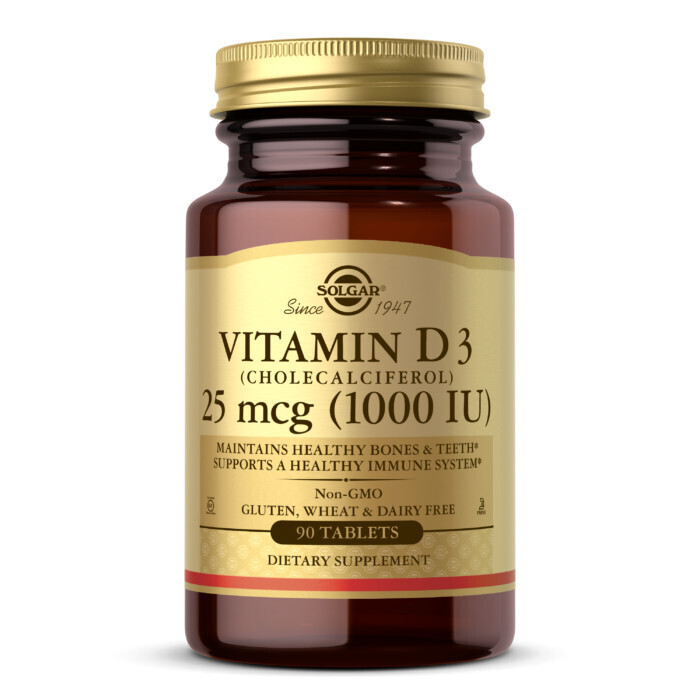 Solgar, Kosher  Vitamin D3 1000 IU - 90 Tablets