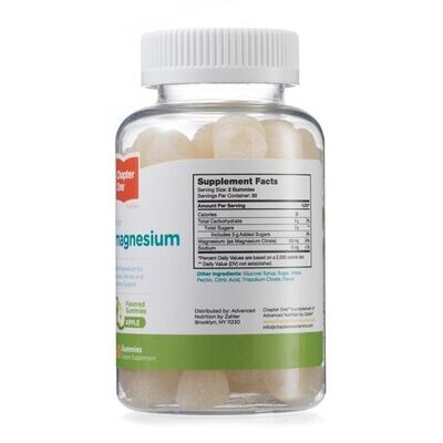 Chapter one by Zahlers, Kosher Magnesium Gummies 100mg, Apple Flavor - 60 Gummies
