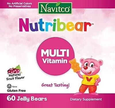 Navitco, Kosher NUTRIBEAR Chewable Multi Vitamin, Natural Fruit Flavor - 60 Gummies