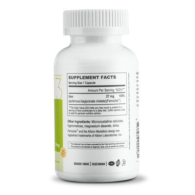 Nutri Supreme, Kosher  Ultra Iron, 27mg Iron - 100 Vegetarian Capsules