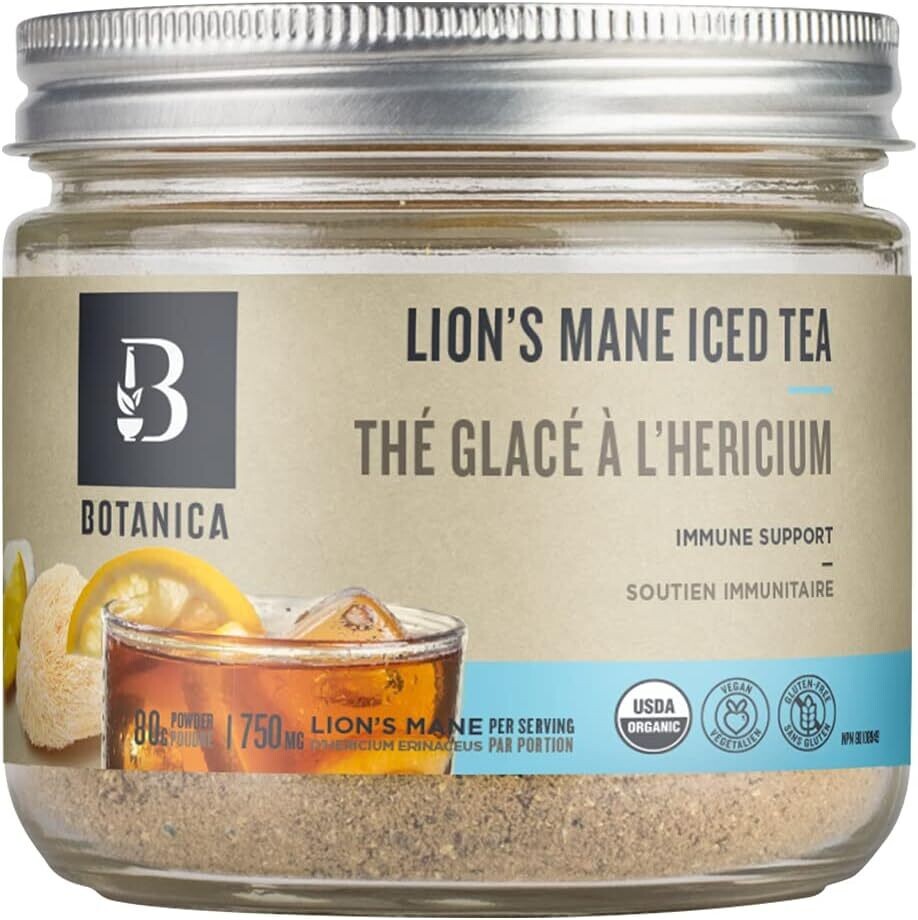 Botanica, Lion&#39;s Mane Iced Tea, Immune Support - 80 g (20 Servings)