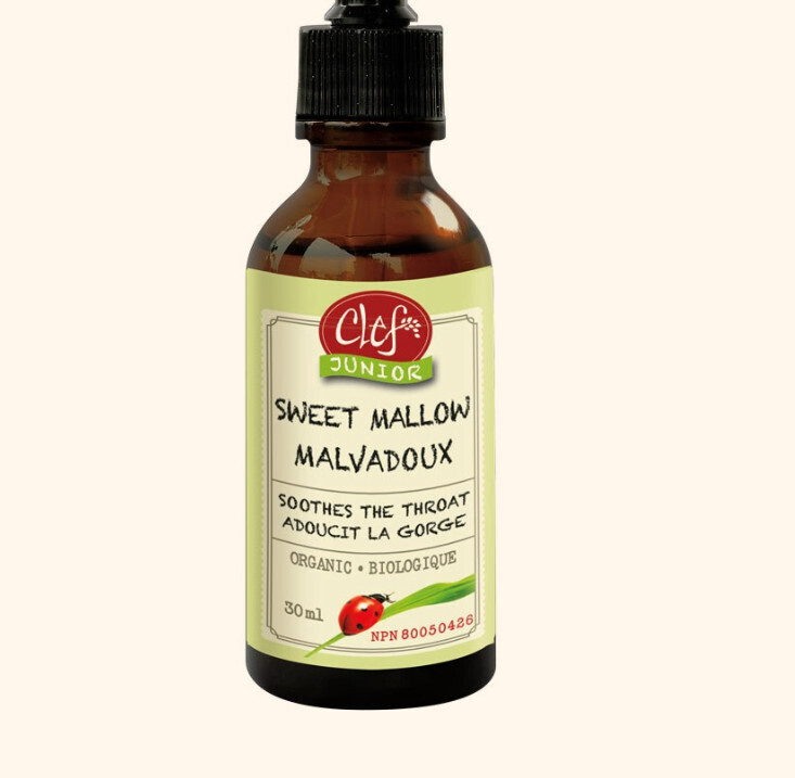 Clef Des Champs, Junior, Kosher SWEET MALLOW Organic, Calms Irritation &amp; Soothes the Throat, Liquid Tincture - 30 mL