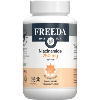 Freeda, Kosher Niacinamide (Vitamin B3) 250mg - 500 Vegetarian Capsules
