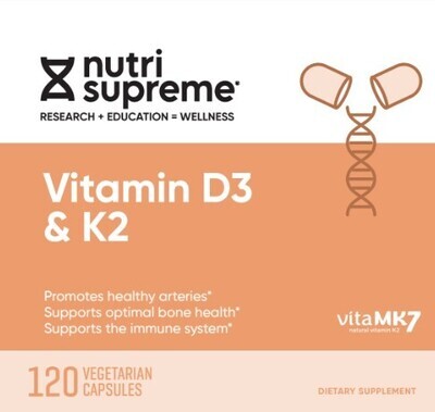 Nutri Supreme, Kosher Vitamin K2 With D3 - 120 Vegetarian Capsules