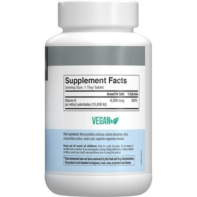 Freeda, Kosher VITAMIN A Palmitate 15,000 IU, Eye &amp; Vision Support - 250 Tiny Tablets