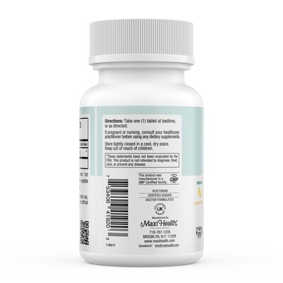 Maxi Health, Kosher Melatonin, Lemon Flavor, 1mg - 200 Chewies - Certified Chometz Free