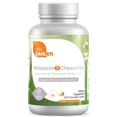 Zahlers, Kosher  Melatonin 5mg, Orange Flavor - 120 Chewable Tablets