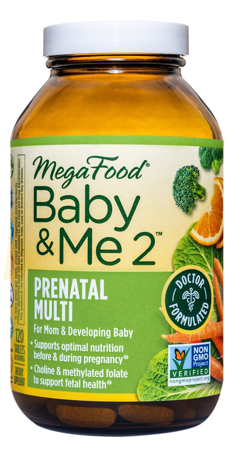 MegaFood USA, Kosher Baby &amp; Me 2 (Prenatal Multi, Before &amp; During Pregnancy) - 120 Tablets