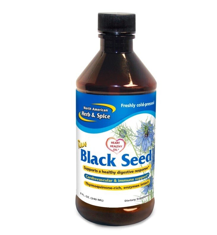 North American Herb &amp; Spice, Kosher Raw Black Seed Oil, (Black Cumin Seed) Omega 3, 6, 9. Liquid - 8 fl oz (236 mL)