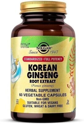 Solgar, Kosher Korean Ginseng - 60 Vegetarian Capsules