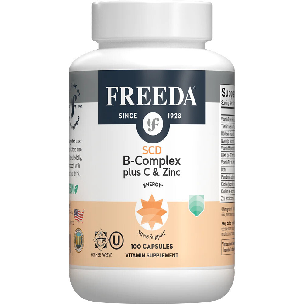 Freeda, Kosher SCD B Complex w/ Vitamin C &amp; Zinc - 100 Vegetarian Capsules