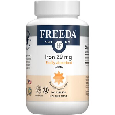 Freeda, Kosher Iron 29mg (Ferrous Fumarate) - 100 Tiny Tablets