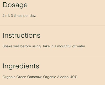 Clef Des Champs, Stress GREEN OATSTRAW Organic, Restores Health Of Nervous System, Liquid Tincture - 1.7 fl. oz (50 mL)