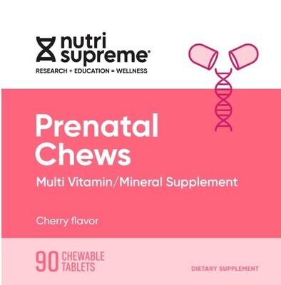 Nutri Supreme, Kosher  Prenatal Chewable, Natural Cherry Flavor -  90 Chewable Tablets