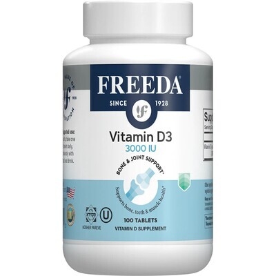 Freeda, Kosher Vitamin D3 3000 IU (75 mcg) - 100 Tiny Tablets