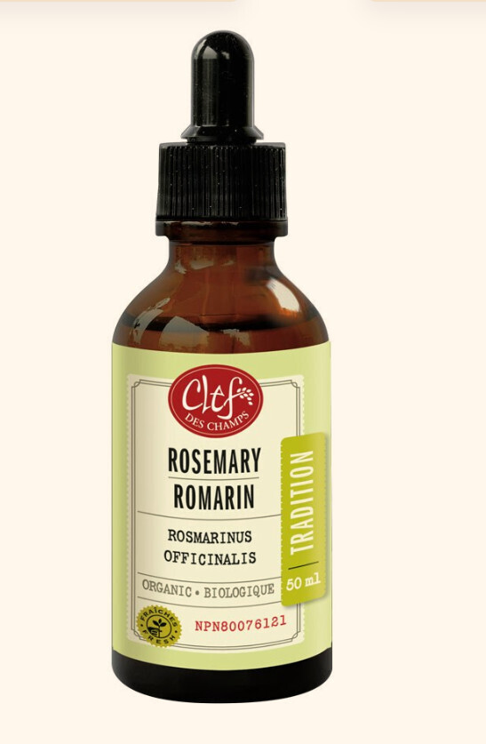 Clef Des Champs, Kosher Tradition ROSEMARY Organic, Relieves Headaches &amp; Dyspepsia, Liquid Tincture - 50 mL (1.7 fl. oz.)