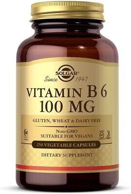 Solgar, Kosher Vitamin B6 100 Mg - 250 Vegetarian Capsules