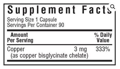 Bluebonnet, Kosher Chelated Copper - 90 Vegetable Capsules