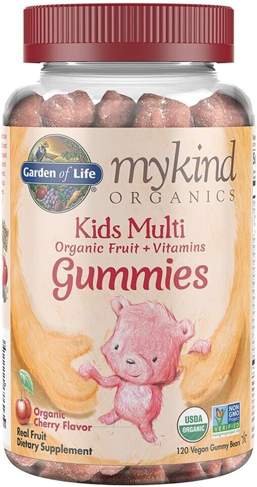 Garden of Life, Mykind Organic Multi Fruit &amp; Vitamin Gummies, Cherry Flavor - 120 Gummies